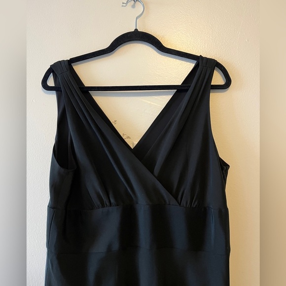 J. Crew Black Sophia Silk Dress Sz 16 Chiffon Empire Waist Sleeveless Bridesmaid - Picture 5 of 12